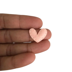 APLIQUE MINI CORAÇÃO COM GLITTER - 5 UNIDADES - Loja da Laceira