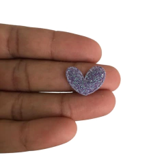 APLIQUE MINI CORAÇÃO COM GLITTER - 5 UNIDADES - Loja da Laceira