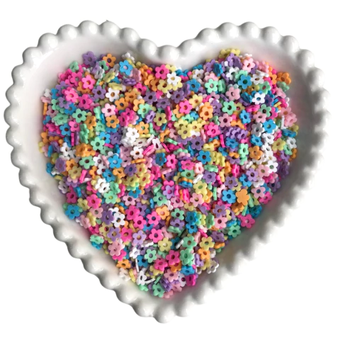 CONFEITO FLORZINHA COLORIDA DE FIMO - 10g