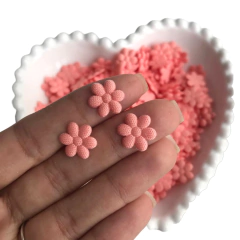 APLIQUE MINI FLORZINHA DE TECIDO PRENSADA SALMÃO - comprar online