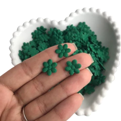 APLIQUE MINI FLORZINHA DE TECIDO PRENSADA VERDE BANDEIRA - comprar online