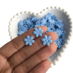 APLIQUE MINI FLORZINHA DE TECIDO PRENSADA AZUL - comprar online