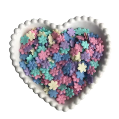 APLIQUE MINI FLORZINHA DE TECIDO PRENSADA COLORIDA