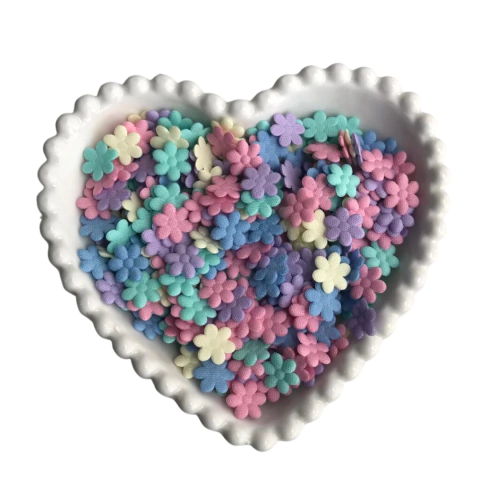 APLIQUE MINI FLORZINHA DE TECIDO PRENSADA COLORIDA