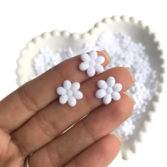 APLIQUE MINI FLORZINHA DE TECIDO PRENSADA BRANCA - comprar online