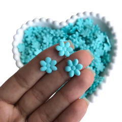 APLIQUE MINI FLORZINHA DE TECIDO PRENSADA VERDE ÁGUA - comprar online