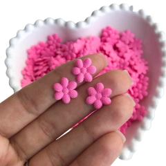 APLIQUE MINI FLORZINHA DE TECIDO PRENSADA ROSA PRINCESA - comprar online
