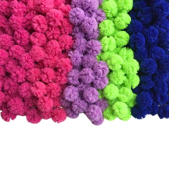 POMPOM MALHA TELINHA CORES VIBRANTES (2.5CM) - 4 UNIDADES