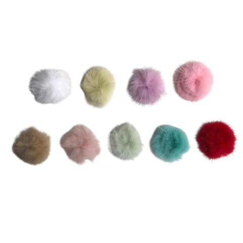 APLIQUE POMPOM PELINHO MÉDIO METADE (4.5CM) - 2 UNIDADES