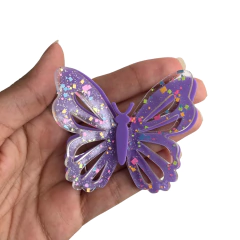 APLIQUE BORBOLETA DUPLA P/ ARCO ACRÍLICO TRANSPARENTE - 1 UNIDADE - loja online