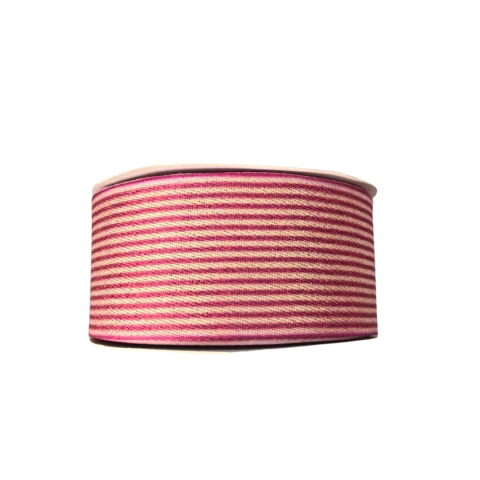 FITA LUREX LISTRADA ROSA PINK (38MM) - ART FITAS - 2 METROS