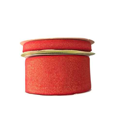 FITA LUREX VERMELHO COM DOURADO - ART FITAS - 2 METROS
