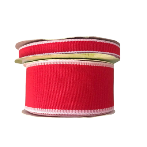 FITA VERMELHA COM BORDA BRANCA - ART FITAS - 2 METROS