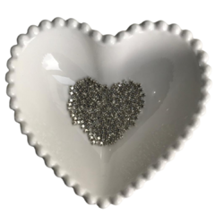 STRASS PARA COSTURA BRANCO CAIXINHA PRATA (3MM) - 50 UNIDADES