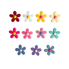 Aplique Flor Pespontada Pequena Emborrachada - 1 unidade