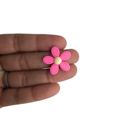 Aplique Flor Pespontada Pequena Emborrachada - 1 unidade