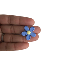 Aplique Flor Pespontada Pequena Emborrachada - 1 unidade - Loja da Laceira