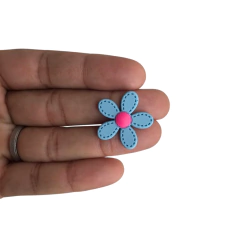 Imagem do Aplique Flor Pespontada Pequena Emborrachada - 1 unidade