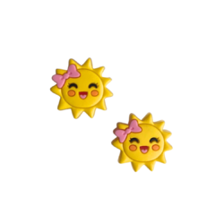 Aplique Sol com Lacinho emborrachado - 1 unidade
