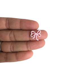 Aplique Mini Lacinho Rosa em Acrílico - 10 Unidades - comprar online