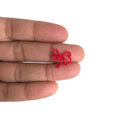 Aplique Mini Lacinho Vermelho em Acrílico - 10 Unidades - comprar online