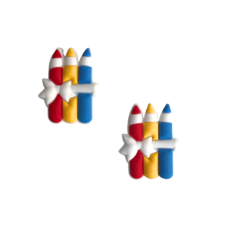 Aplique Trio de Lápis Escolar Emborrachado - 1 unidade