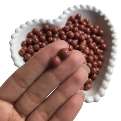 MIÇANGA BOLINHA LISA MARROM (8MM) - 20 GRAMAS - comprar online