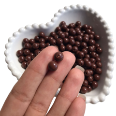 MIÇANGA BOLINHA LISA MARROM ESCURO (8MM) - 20 GRAMAS - comprar online