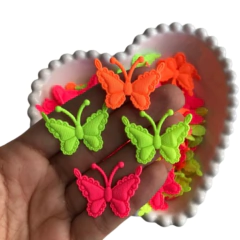 APLIQUE BORBOLETA DE TECIDO NEON - 5 UNIDADES SORTIDAS - comprar online