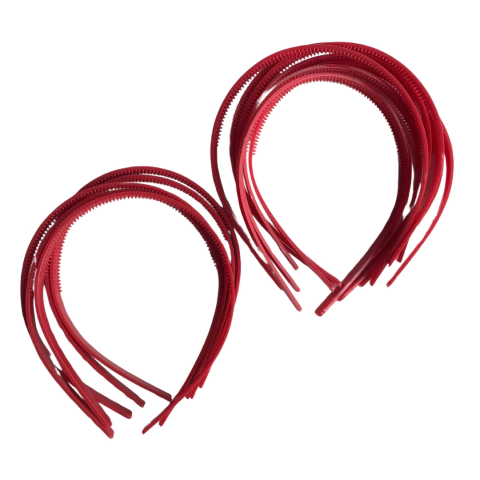 TIARA DE DENTINHO IMPORTADA 10MM VERMELHA - DUZIA