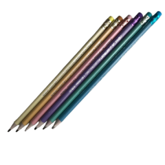 LÁPIS PEROLADO PASTEL COM BORRACHA HB (LEO&LEO) - 1 UNIDADE