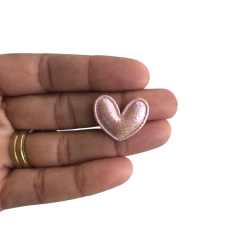 APLIQUE CORAÇÃO HOLOGRÁFICO - 1 UNIDADE - Loja da Laceira