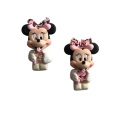 APLIQUE BISCUIT MINNIE C/ CHOCOLATE BRANCO - 1 UNIDADE
