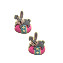 Aplique Coelho c/ ovo de Páscoa Emborrachado - 1 unidade