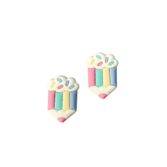 APLIQUE LÁPIS GRANULADO CANDY ESCOLAR EMBORRACHADO - 1 UNIDADE