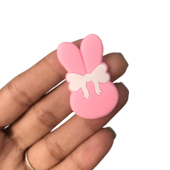 APLIQUE COELHO ROSA DE LACINHO EMBORRACHADO - 1 UNIDADE - comprar online