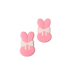 APLIQUE COELHO ROSA DE LACINHO EMBORRACHADO - 1 UNIDADE