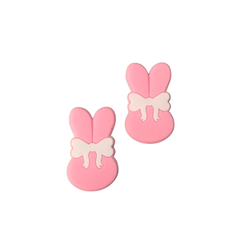 APLIQUE COELHO ROSA DE LACINHO EMBORRACHADO - 1 UNIDADE