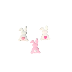 APLIQUE COELHO RABINHO DE CORAÇÃO EMBORRACHADO - 1 UNIDADE