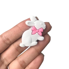 APLIQUE COELHO DE LACINHO EMBORRACHADO - 1 UNIDADE - Loja da Laceira