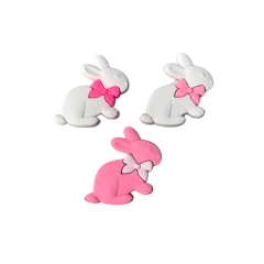 APLIQUE COELHO DE LACINHO EMBORRACHADO - 1 UNIDADE