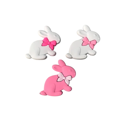 APLIQUE COELHO DE LACINHO EMBORRACHADO - 1 UNIDADE