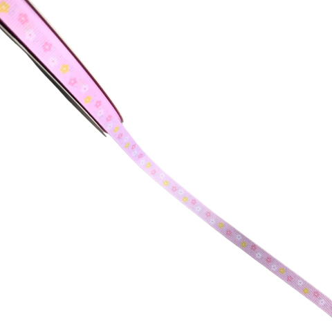 FITA GORGURÃO YAMA ESTAMPADA PÁSCOA ROSA 10MM - 2 METROS