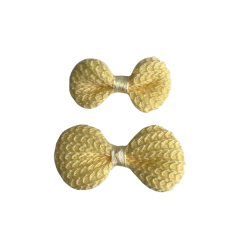 APLIQUE LACINHO CROCHÊ AMARELO - 5 UNIDADES