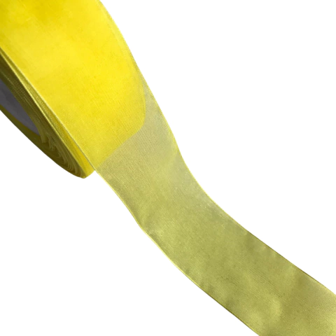 FITA DE ORGANZA AMARELO (38MM) - 2 METROS
