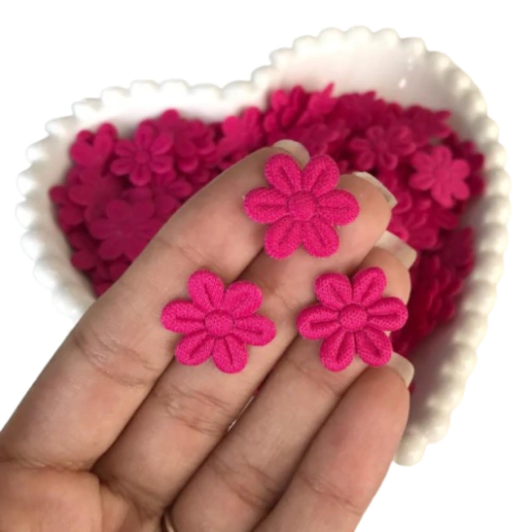 APLIQUE FLOR DE TECIDO PRENSADA VIOLETA - 50 UNIDADES