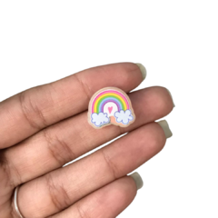 APLIQUE RESINA ARCO-ÍRIS NUVEM - 2 UNIDADES - comprar online