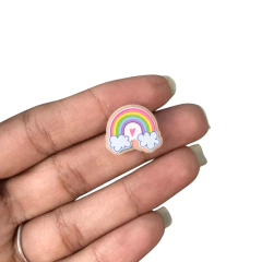 APLIQUE RESINA ARCO-ÍRIS NUVEM - 2 UNIDADES - comprar online