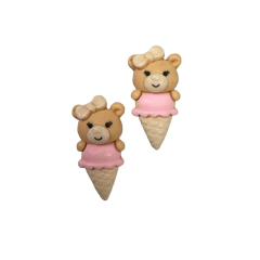 APLIQUE RESINA SORVETE URSA - 2 UNIDADES