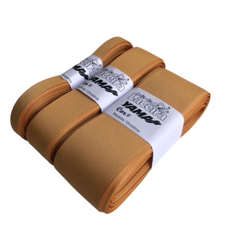 FITA GORGURÃO LISA YAMA COR 690 (OLD GOLD)